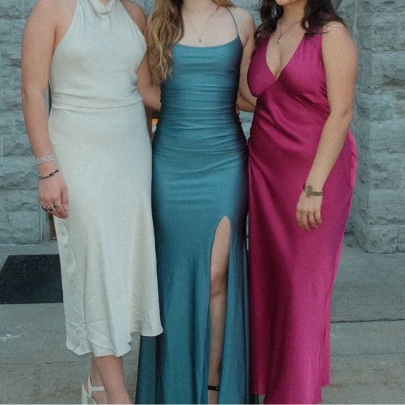 Teal Prom Dress - Picture 2 of 3